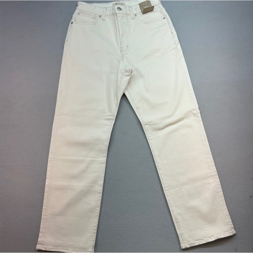 NWT Madwell Curvy '90s Straight Jeans Cream Off-White High Rise Size 30